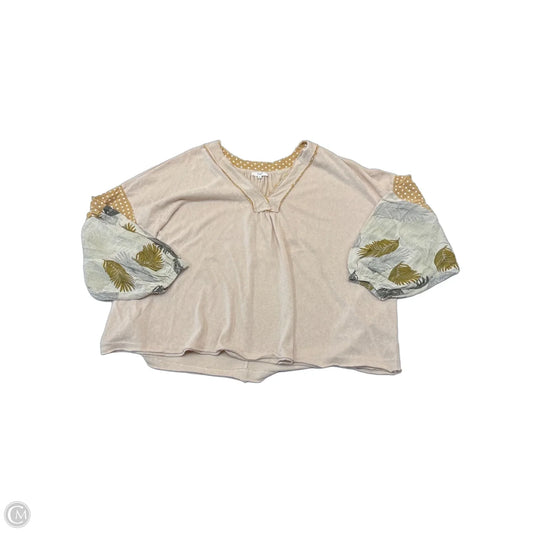 Top Long Sleeve By Easel In Beige, Size: L