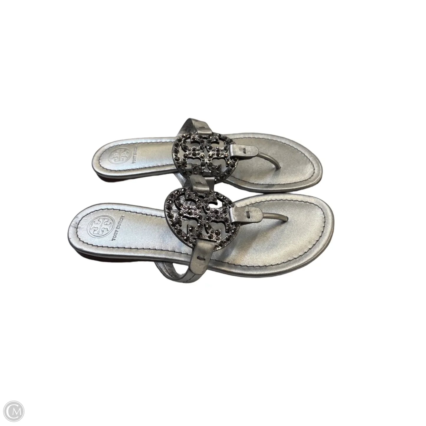 Sandals Designer By Tory Burch In Silver, Size: 7