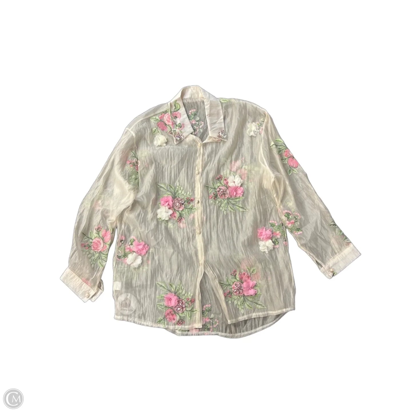Top Long Sleeve By Clothes Mentor In Floral Print, Size: L