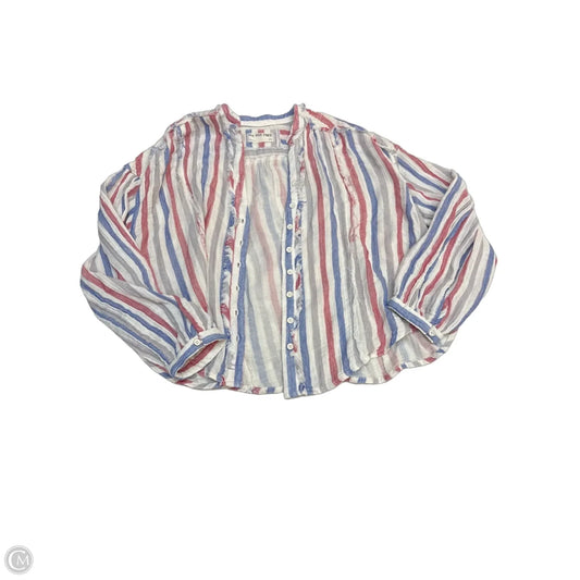Top Long Sleeve By We The Free In Blue Red & White, Size: Xs