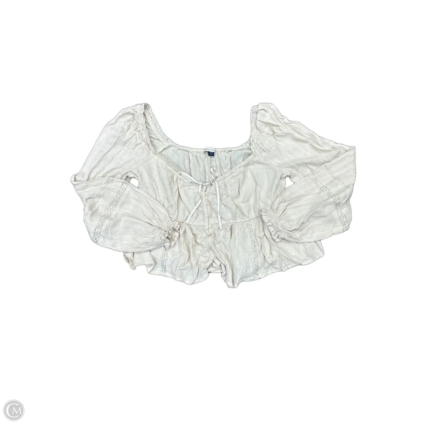 Top Long Sleeve By American Eagle In Beige, Size: L