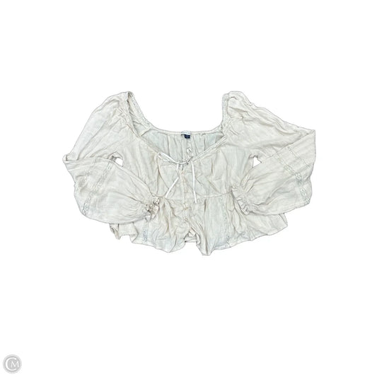 Top Long Sleeve By American Eagle In Beige, Size: L