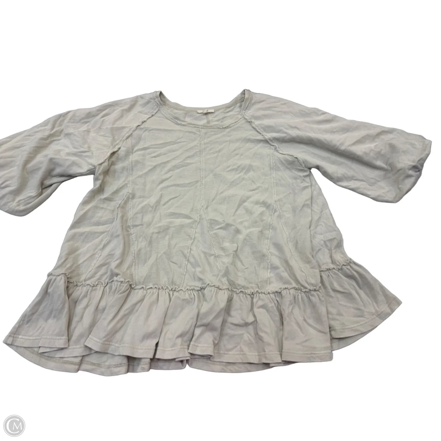 Top Long Sleeve By Easel In Beige, Size: S