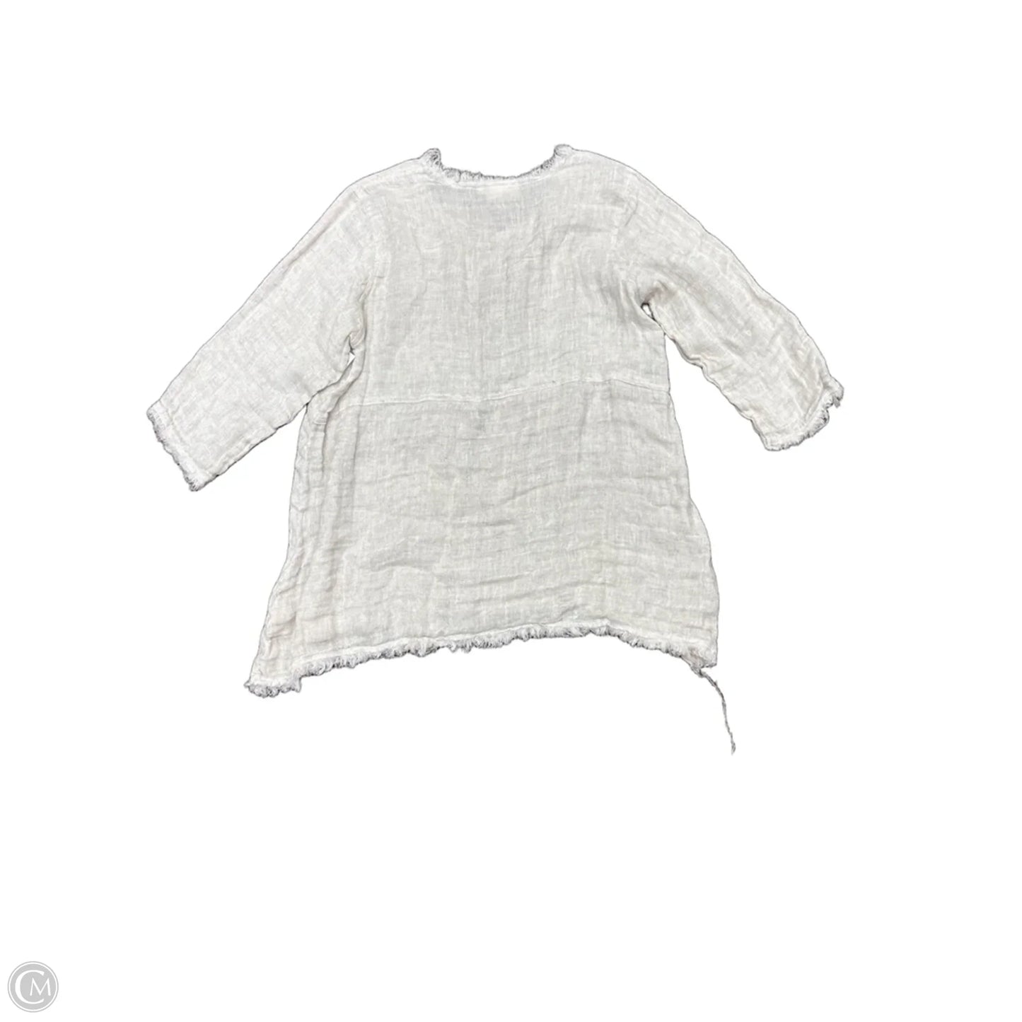 Top 3/4 Sleeve By Cma In Cream, Size: 1x