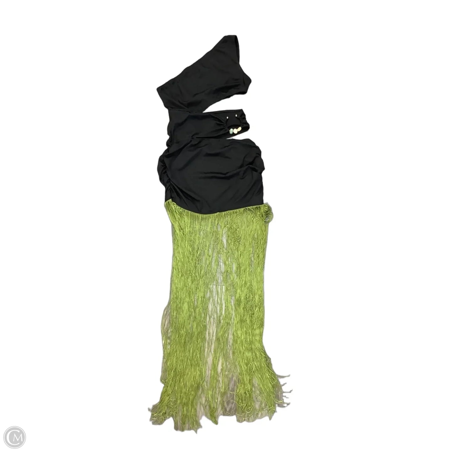Dress Party Long By Clothes Mentor In Black & Green, Size: M