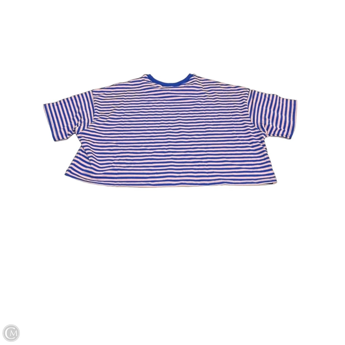 Top Short Sleeve Basic By Peach Love Cream California In Striped Pattern, Size: L