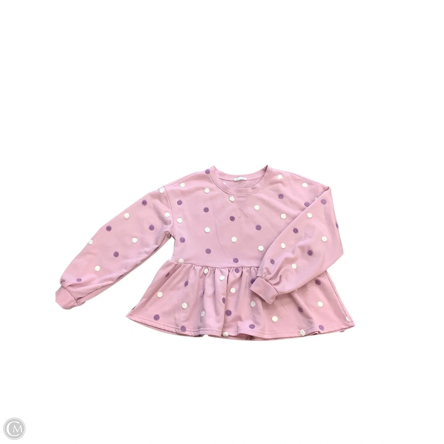 Top Long Sleeve By Blu Pepper In Pink, Size: S