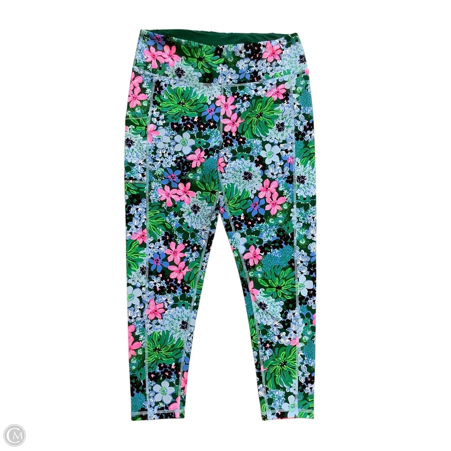Pants Designer By Lilly Pulitzer In Green & Pink, Size: Xl