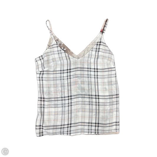 Blouse Sleeveless By White House Black Market In Plaid Pattern, Size: M
