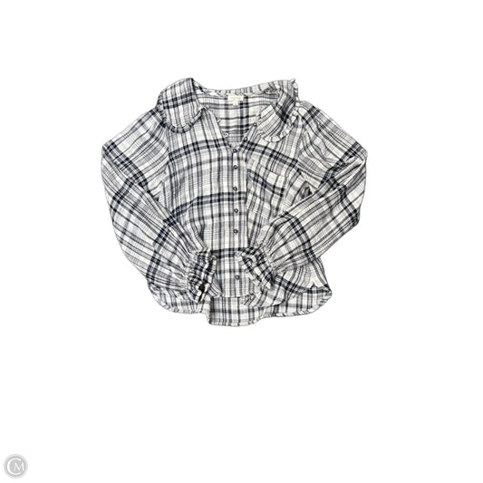 Blouse Long Sleeve By Pilcro In Plaid Pattern, Size: S