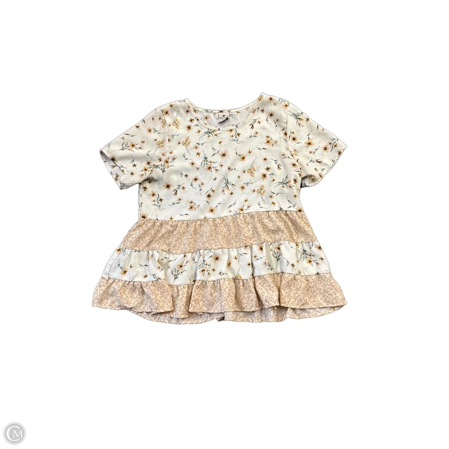 Top Short Sleeve By Paper Crane In Floral Print, Size: S