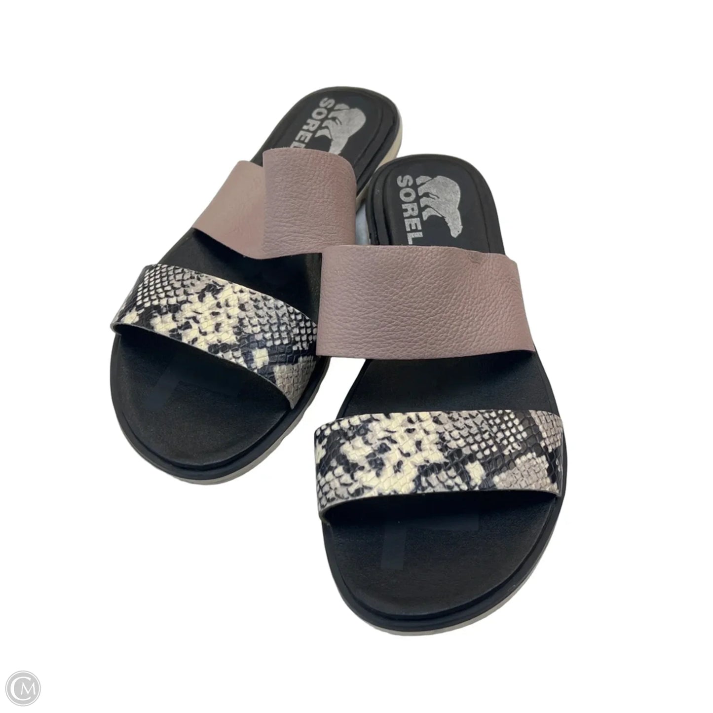 Sandals Flats By Sorel In Black & Brown, Size: 8