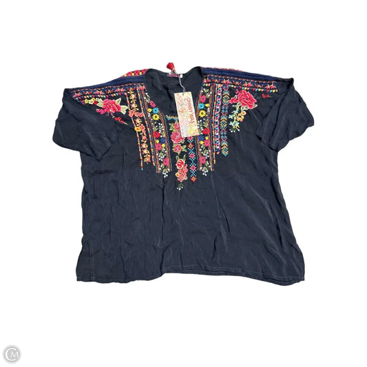 Blouse Long Sleeve By Johnny Was In Navy, Size: M