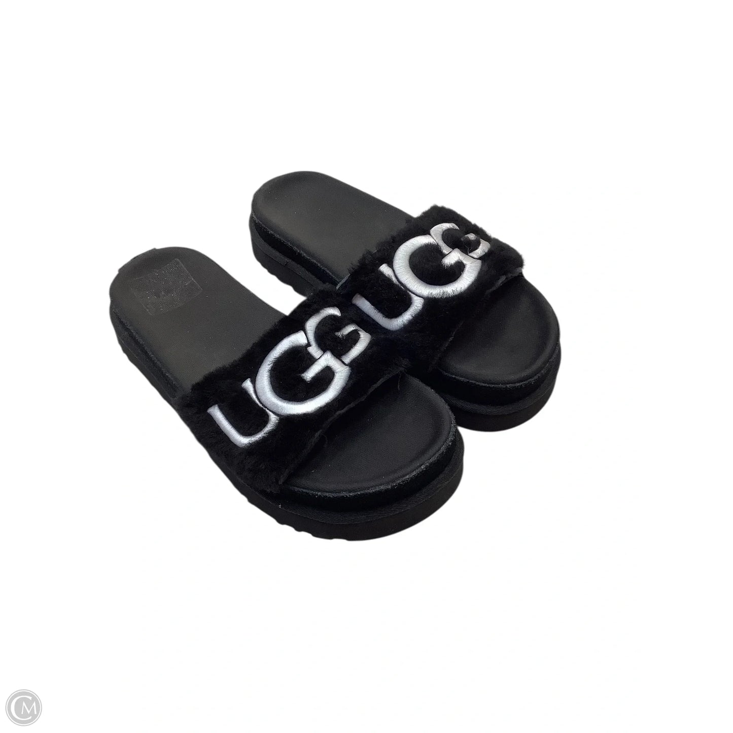 Slippers Designer By Ugg In Black, Size: 10