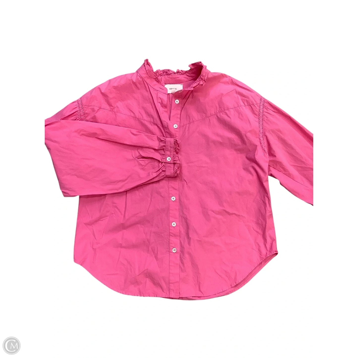 Blouse Long Sleeve By Cmb In Plaid Pattern, Size: S
