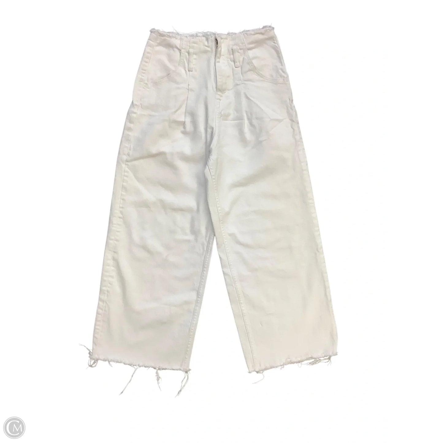 Jeans Wide Leg By Zara Basic In White, Size: 4