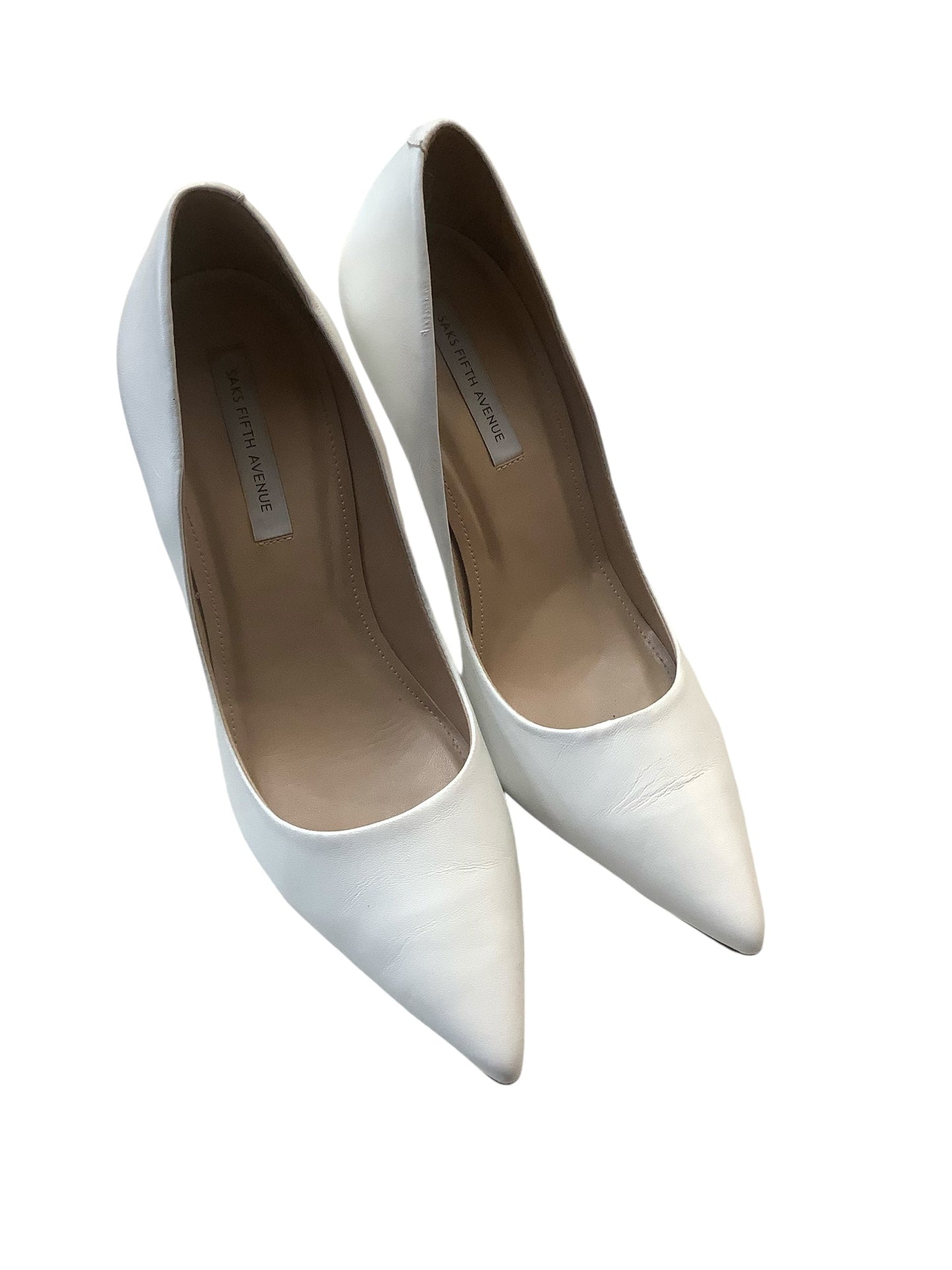 Shoes Heels Stiletto By Saks Fifth Avenue In White, Size: 9