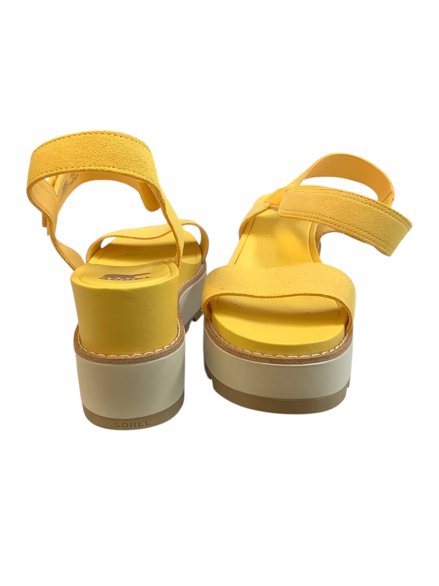 Sandals Heels Block By Sorel In Yellow, Size: 10