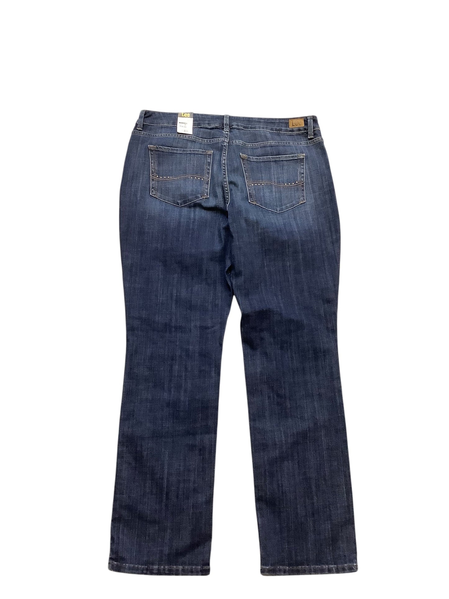 Jeans Straight By Lee In Blue Denim, Size: 16