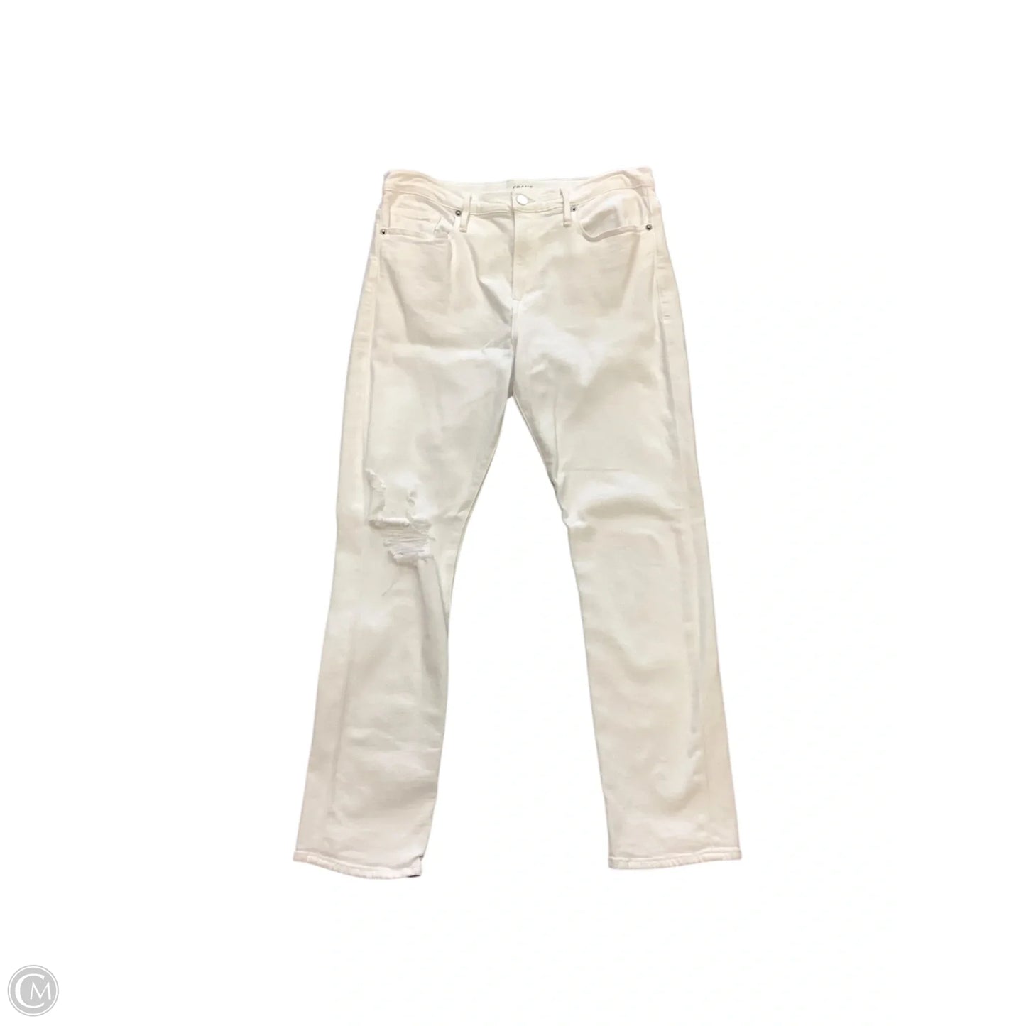 Jeans Straight By Frame In White, Size: 8