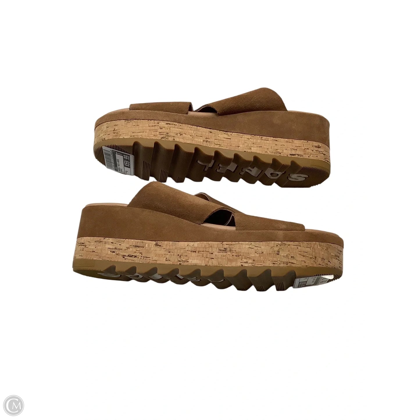 Sandals Heels Wedge By Sorel In Bronze, Size: 8