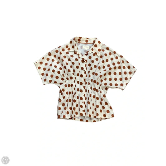 Top Short Sleeve By Umgee In Brown & Cream, Size: S