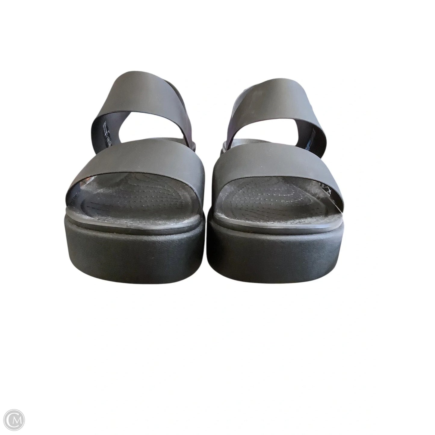 Sandals Heels Platform By Crocs In Black, Size: 10