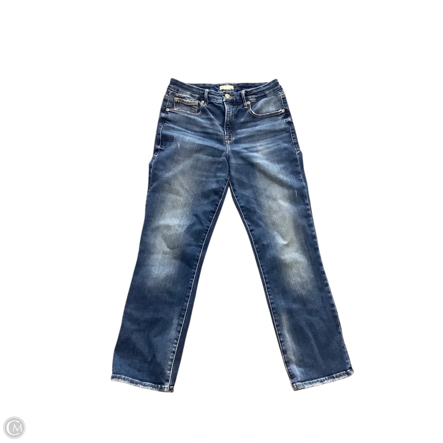 Jeans Straight By Good American In Blue Denim, Size: 8 (29)