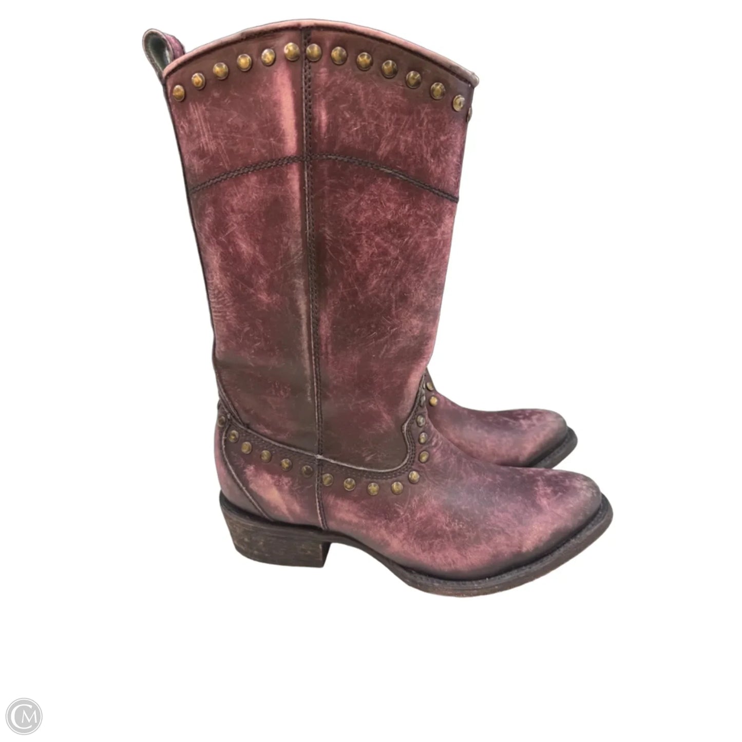 Boots Knee Heels By Corral In Purple, Size: 9