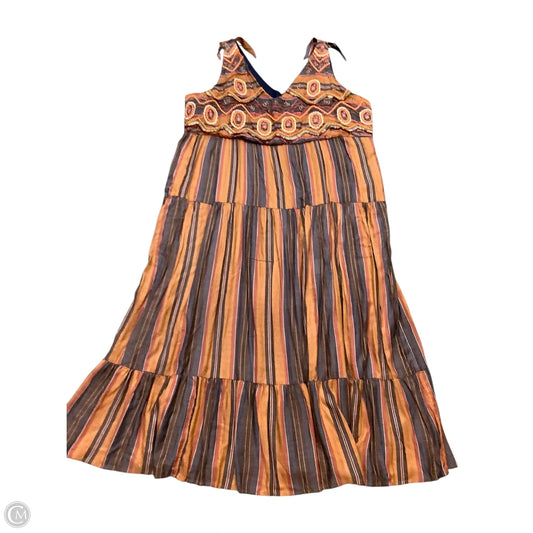 Dress Casual Maxi By Anthropologie In Blue & Brown, Size: 3x