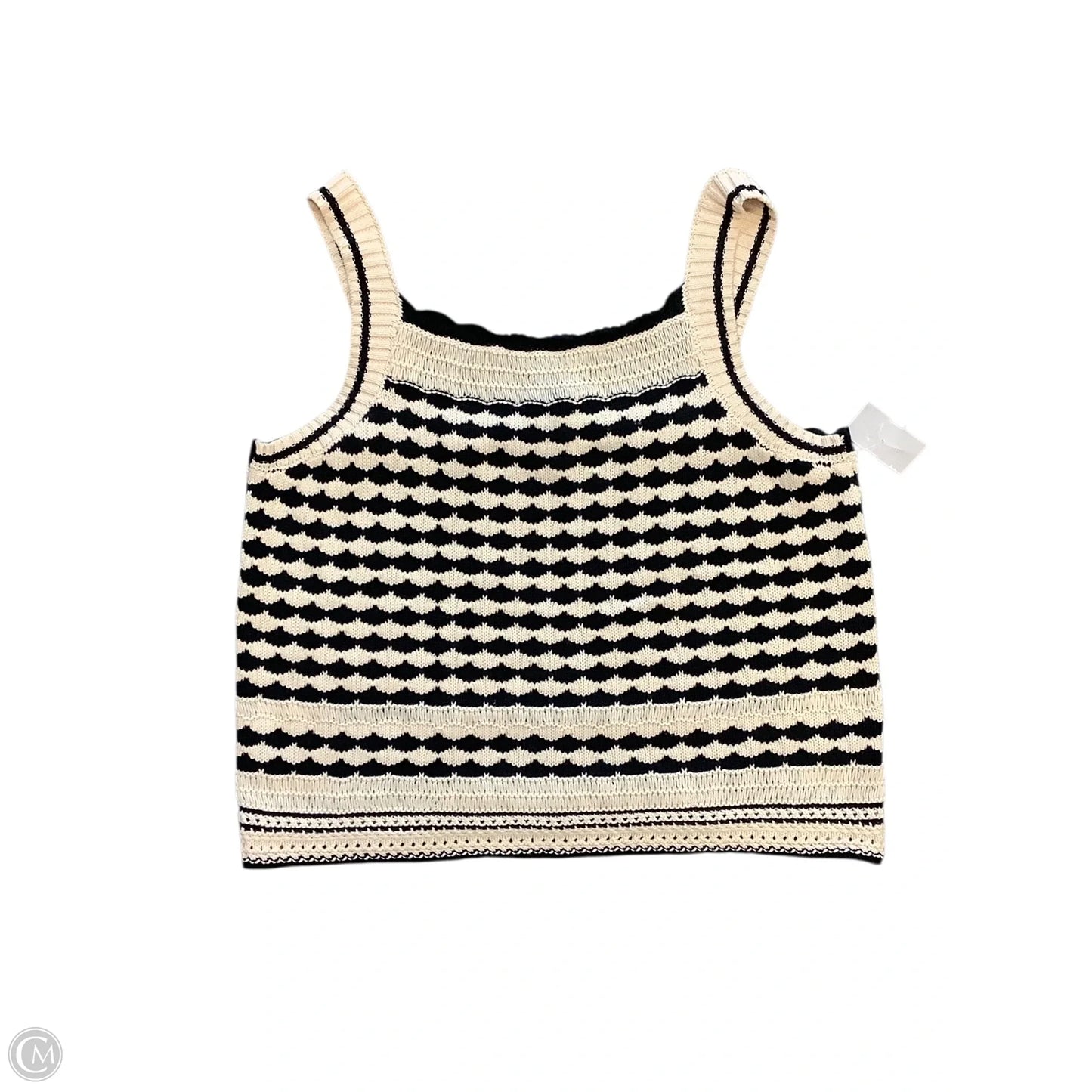 Top Sleeveless By Tribal In Black & Cream, Size: L