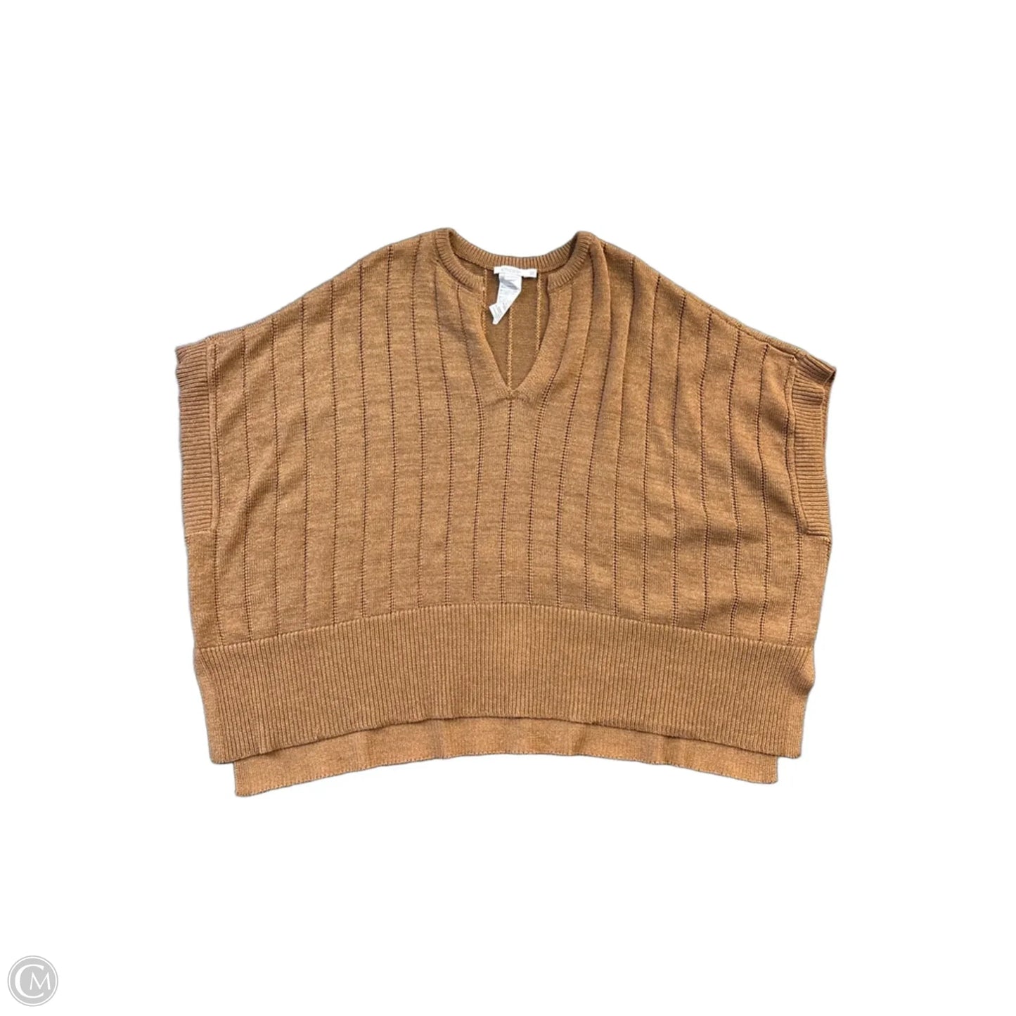 Sweater Short Sleeve By Chicos In Brown, Size: Osfm