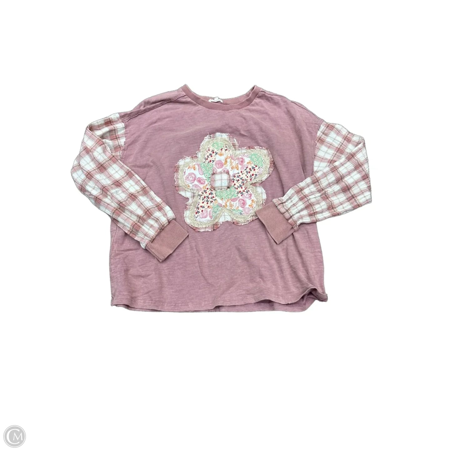 Top Long Sleeve By Easel In Pink, Size: M