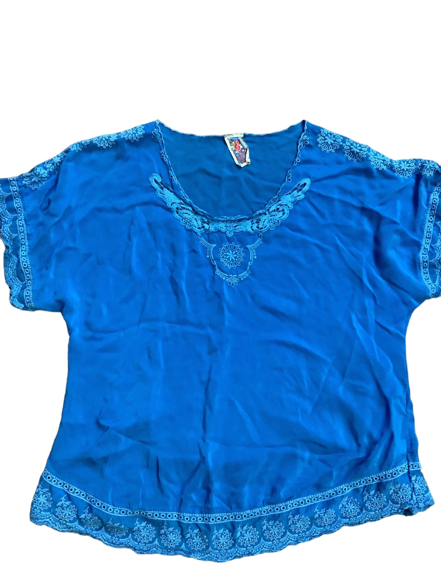 Blue Top Short Sleeve Johnny Was, Size Onesize