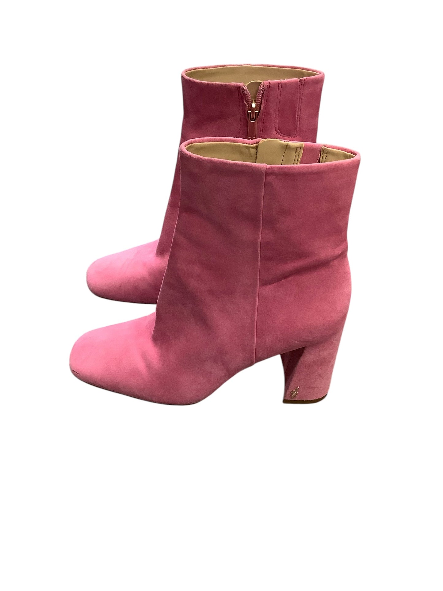 Boots Ankle Heels By Sam Edelman In Pink, Size: 8