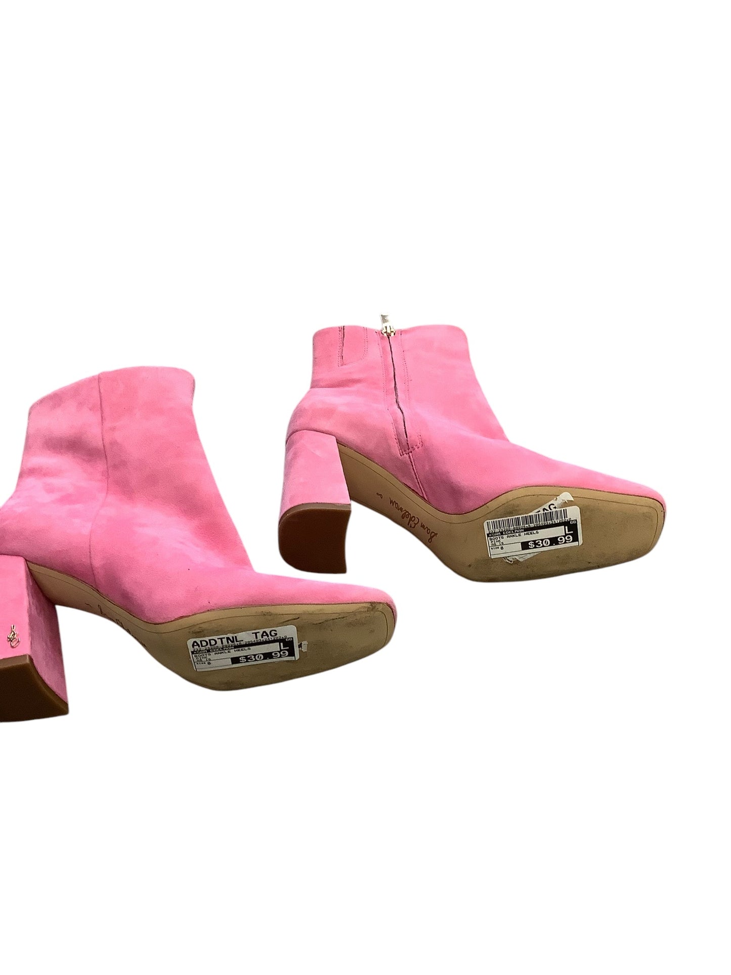 Boots Ankle Heels By Sam Edelman In Pink, Size: 8