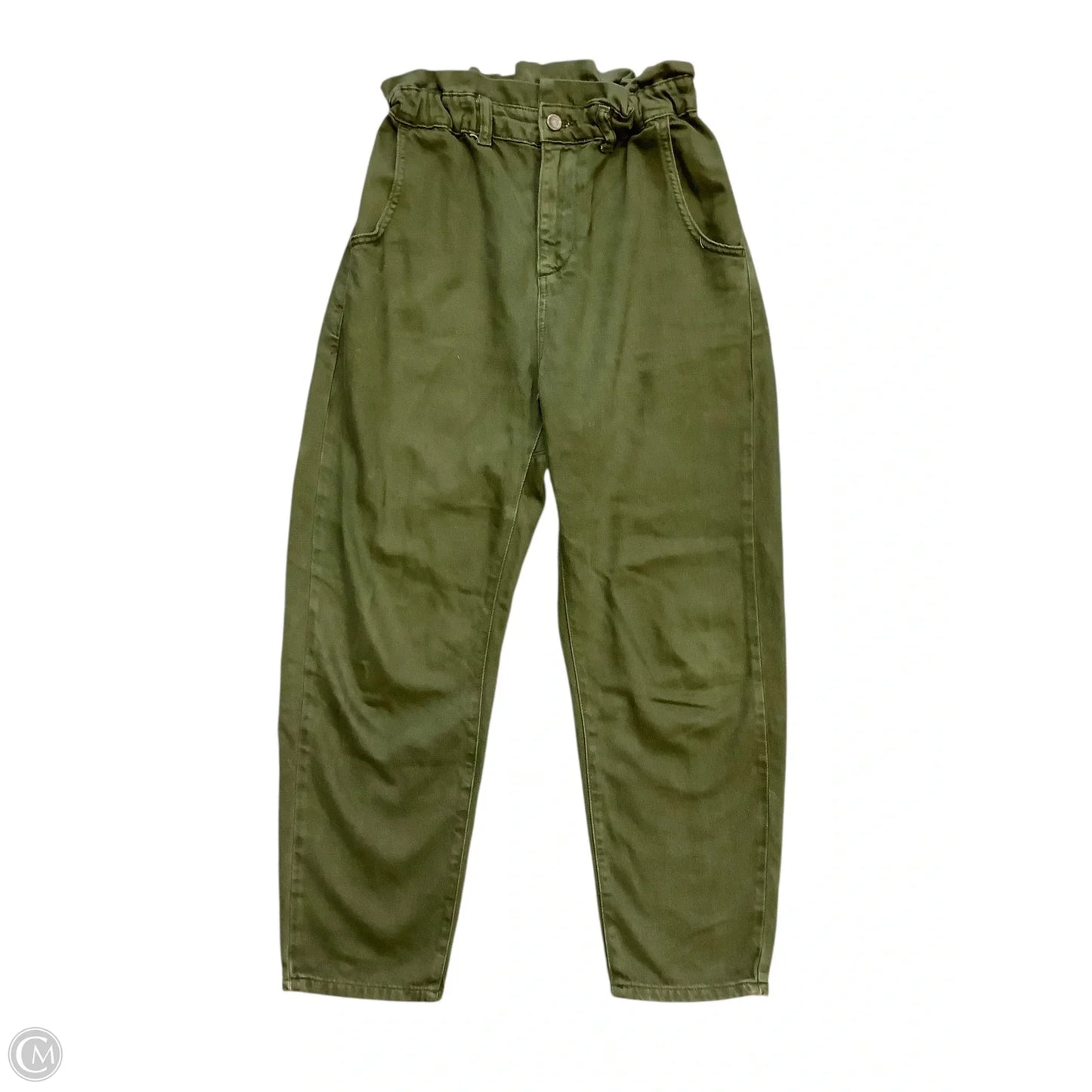 Jeans Straight By Zara In Green Denim, Size: 4