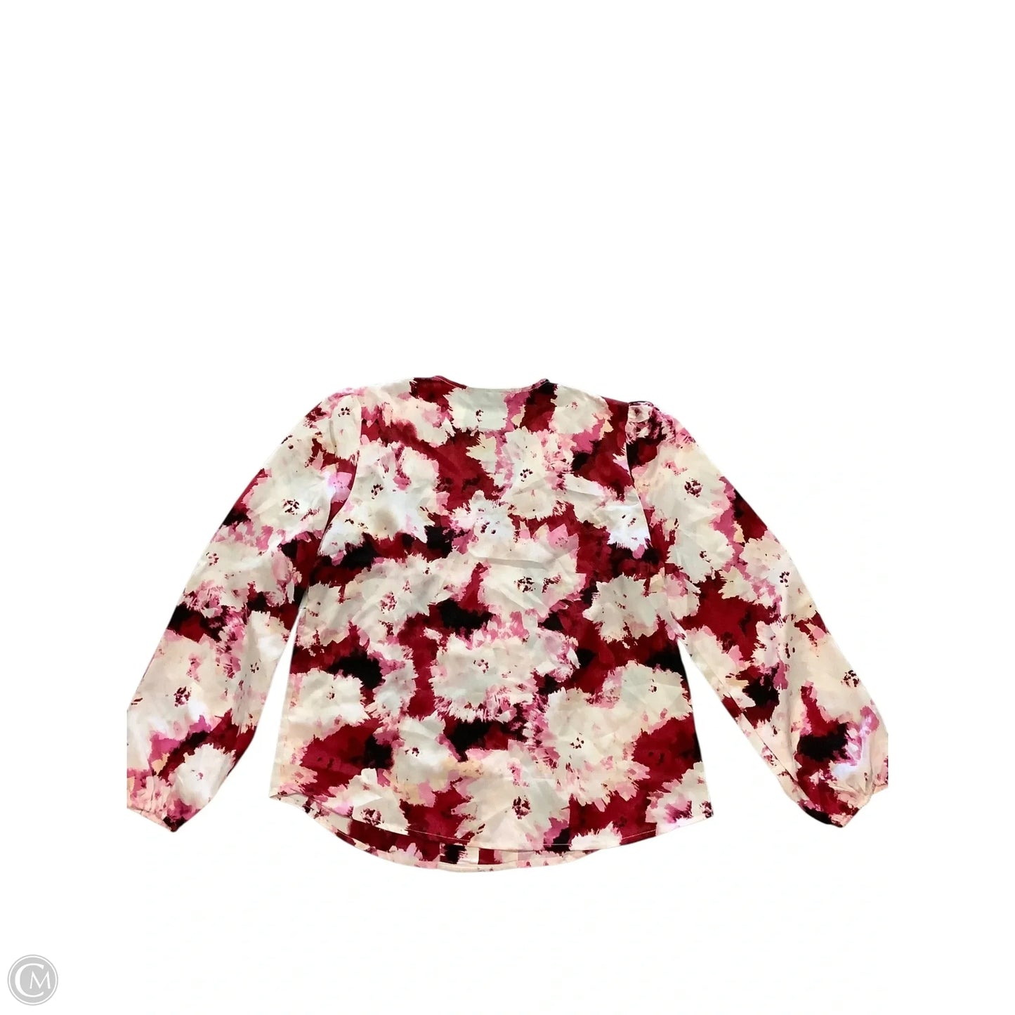 Blouse Long Sleeve By New York And Co In Pink & Red, Size: L