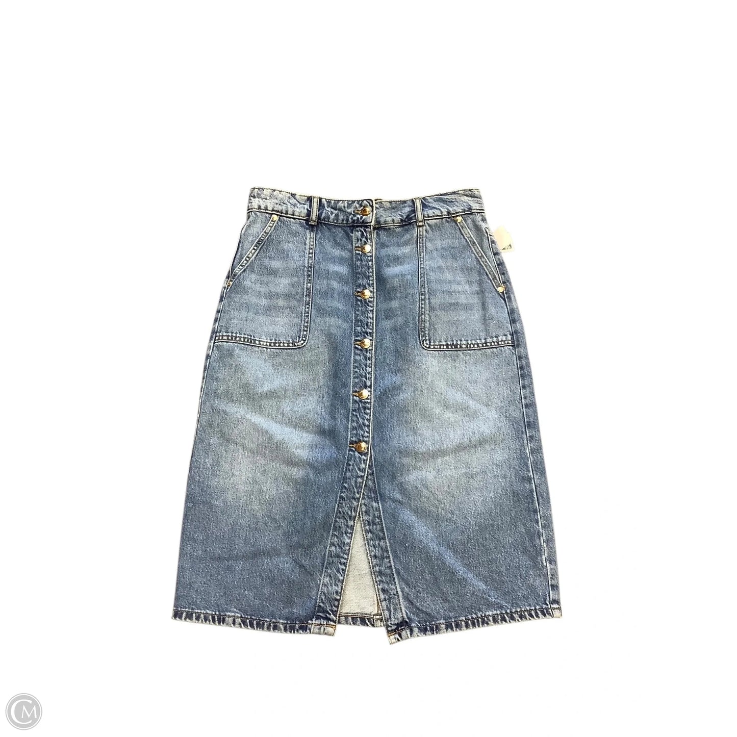 Skirt Midi By Michael By Michael Kors In Blue Denim, Size: 10