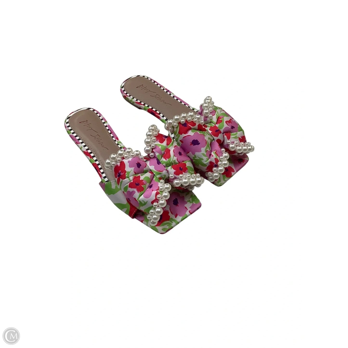 Sandals Flats By Betsey Johnson In Pink & Red, Size: 8