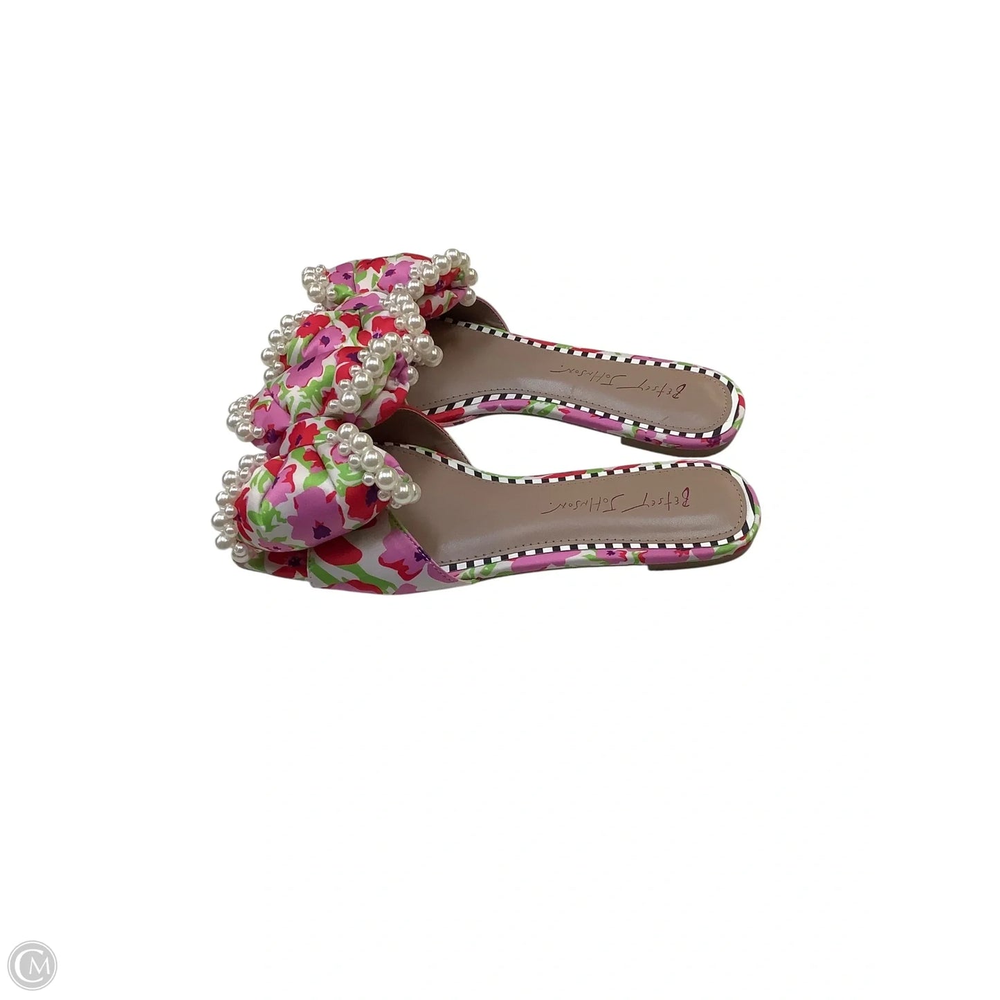 Sandals Flats By Betsey Johnson In Pink & Red, Size: 8