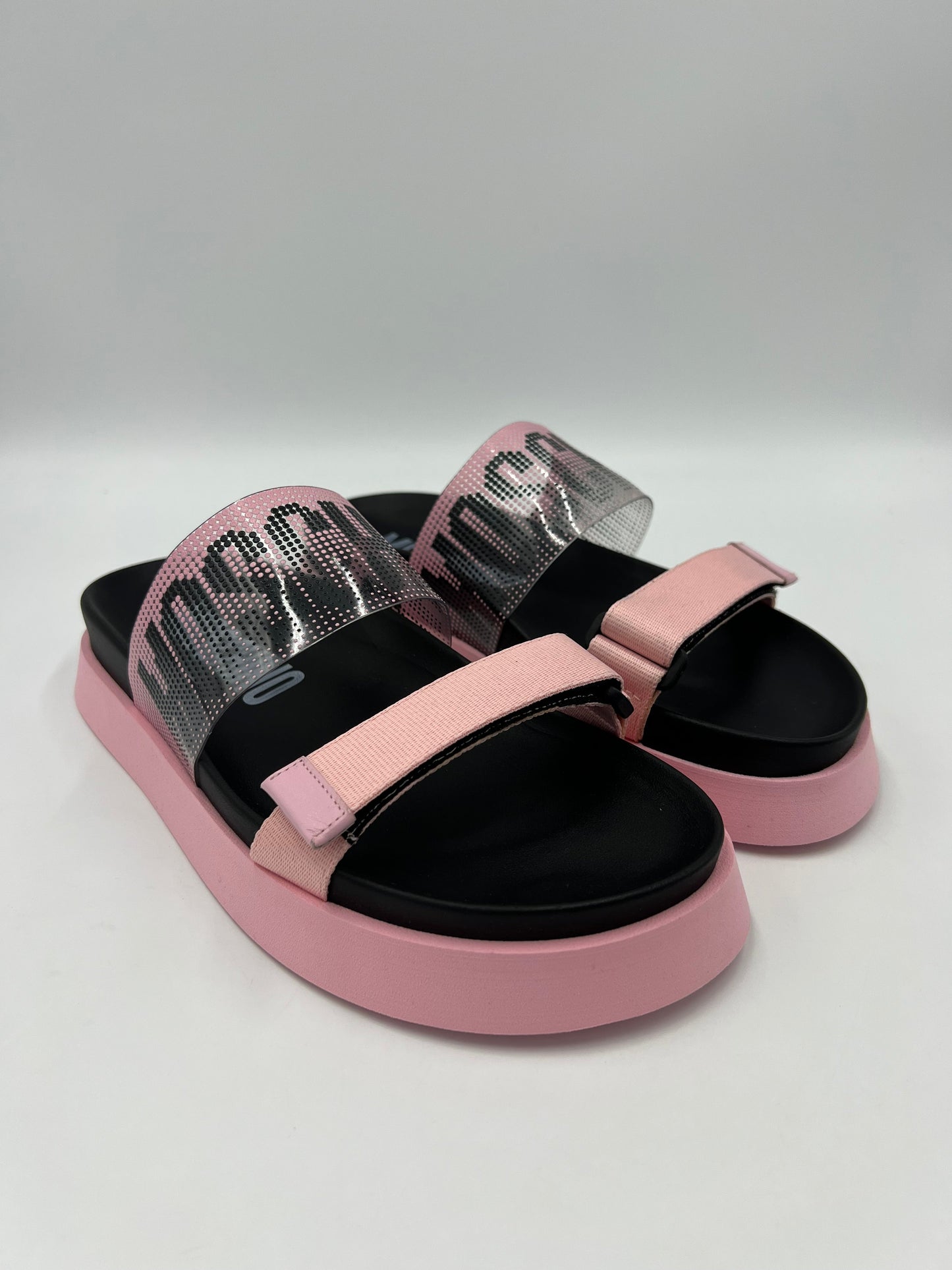 Like New! Moschino Logo Platform Designer Slides  Size: 7.5