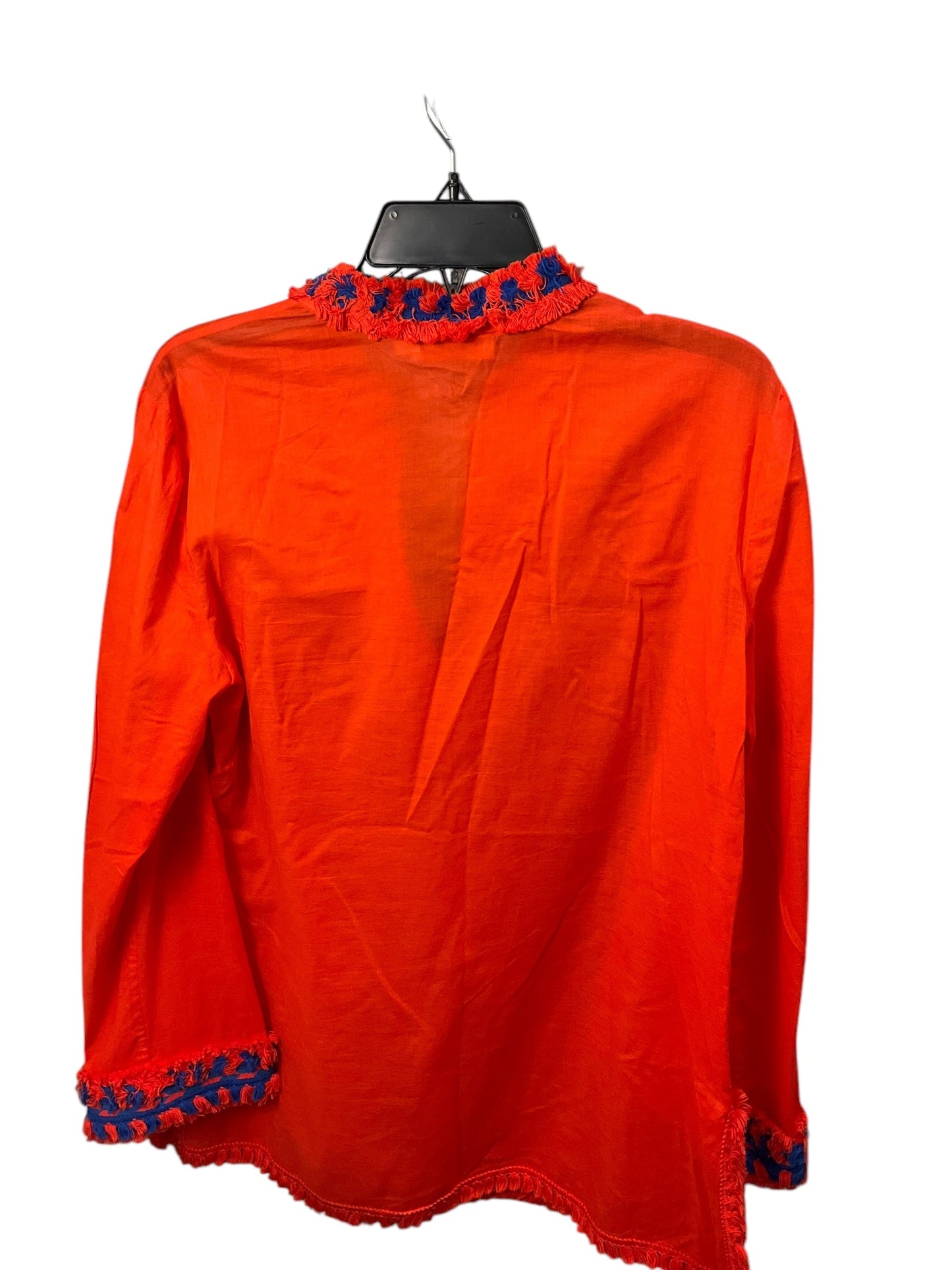 Top Long Sleeve Designer By Tory Burch In Orange, Size: 12