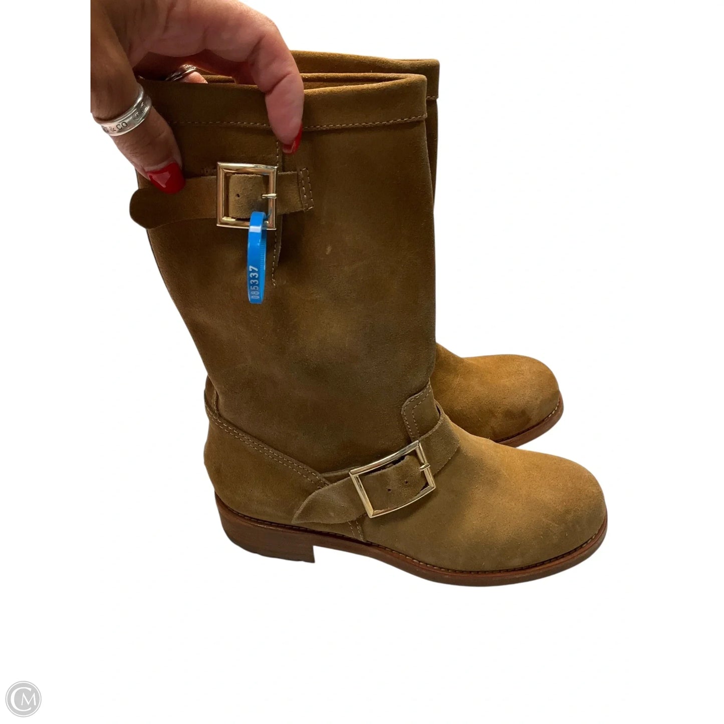 Boots Luxury Designer By Jimmy Choo In Tan, Size: 6