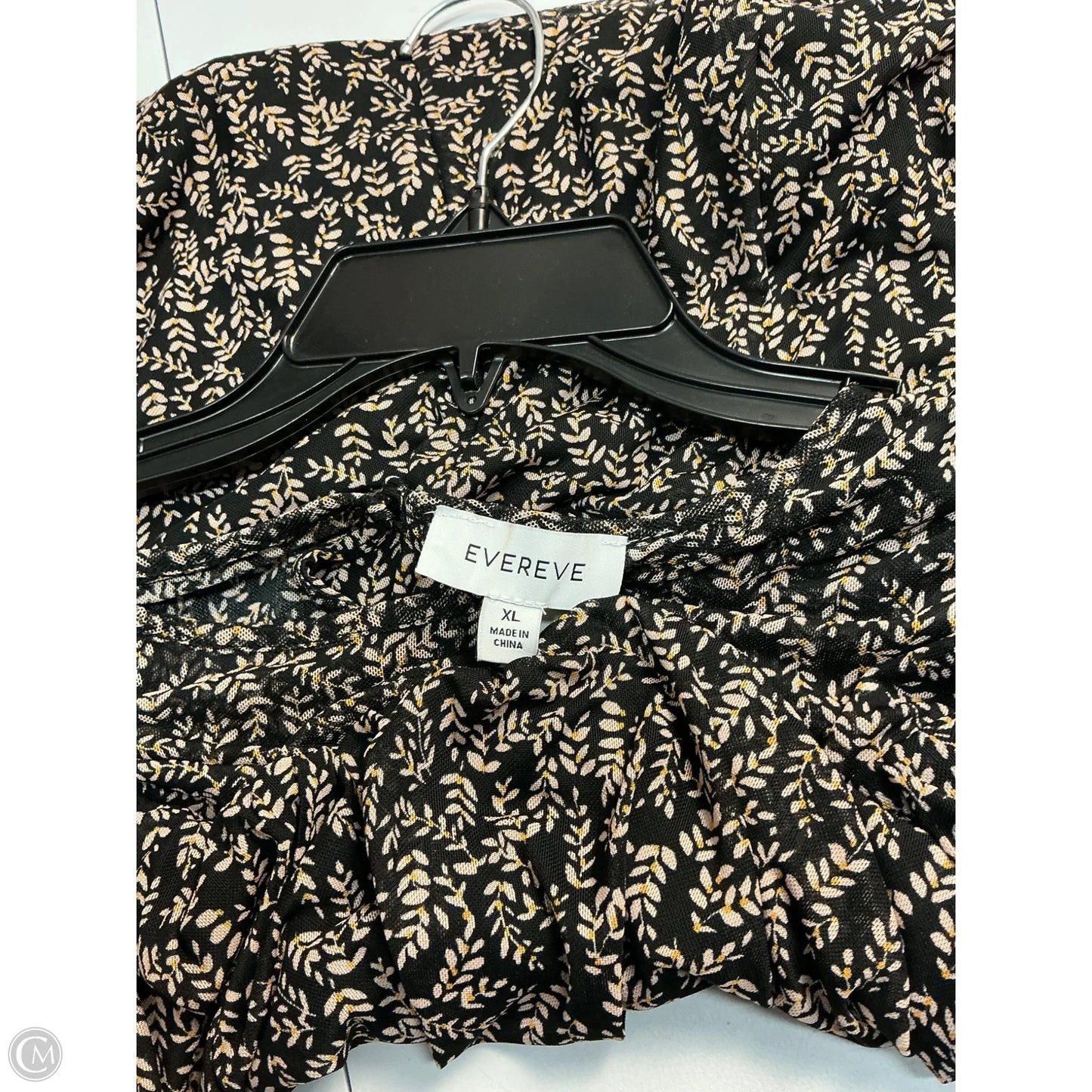 Top Short Sleeve By Evereve In Black, Size: Xl