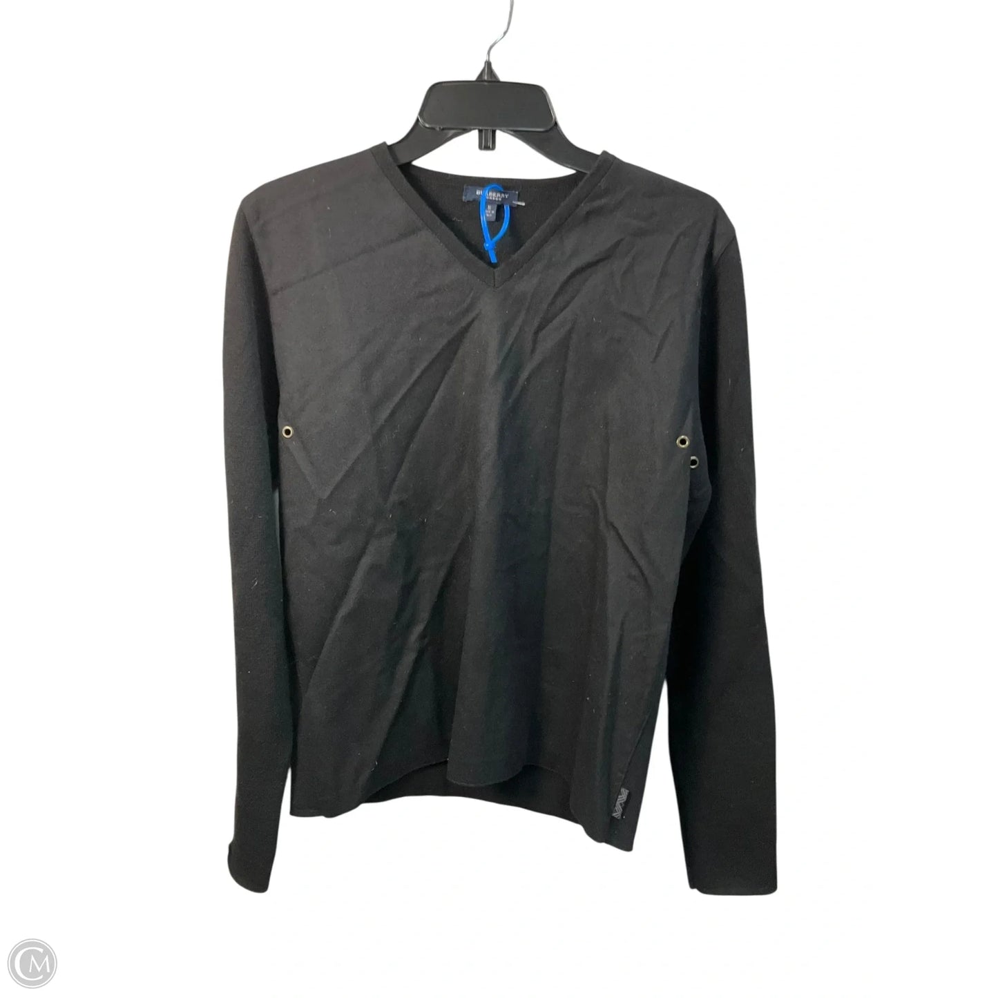 Top Long Sleeve Luxury Designer By Burberry In Black, Size: S