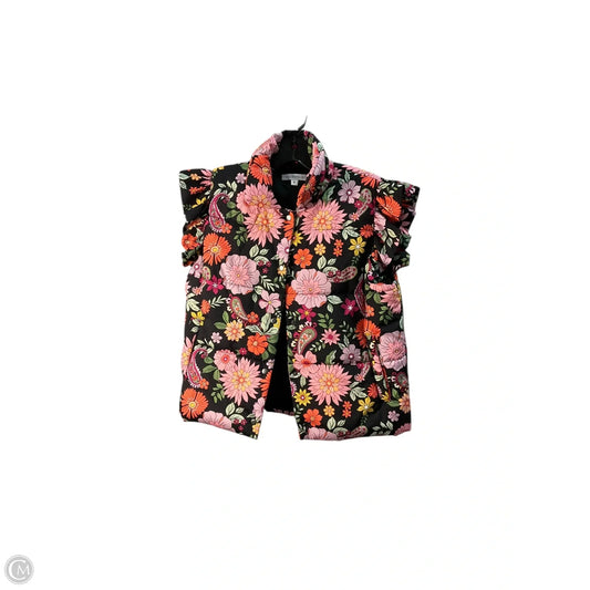 Vest Puffer & Quilted By Miss Sparkling In Floral Print, Size: S