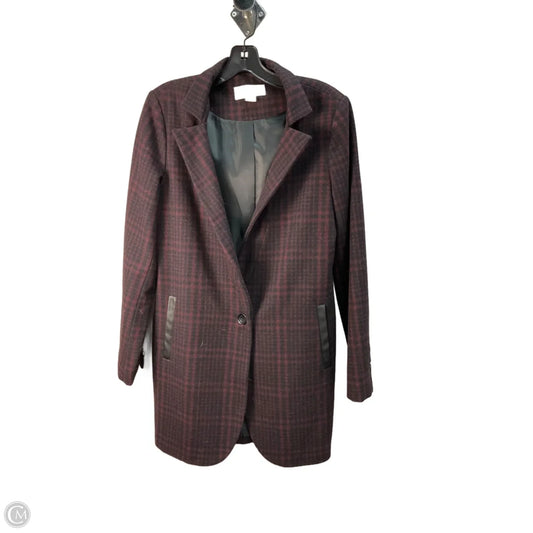 Coat Wool By Michael By Michael Kors In Black & Purple, Size: S