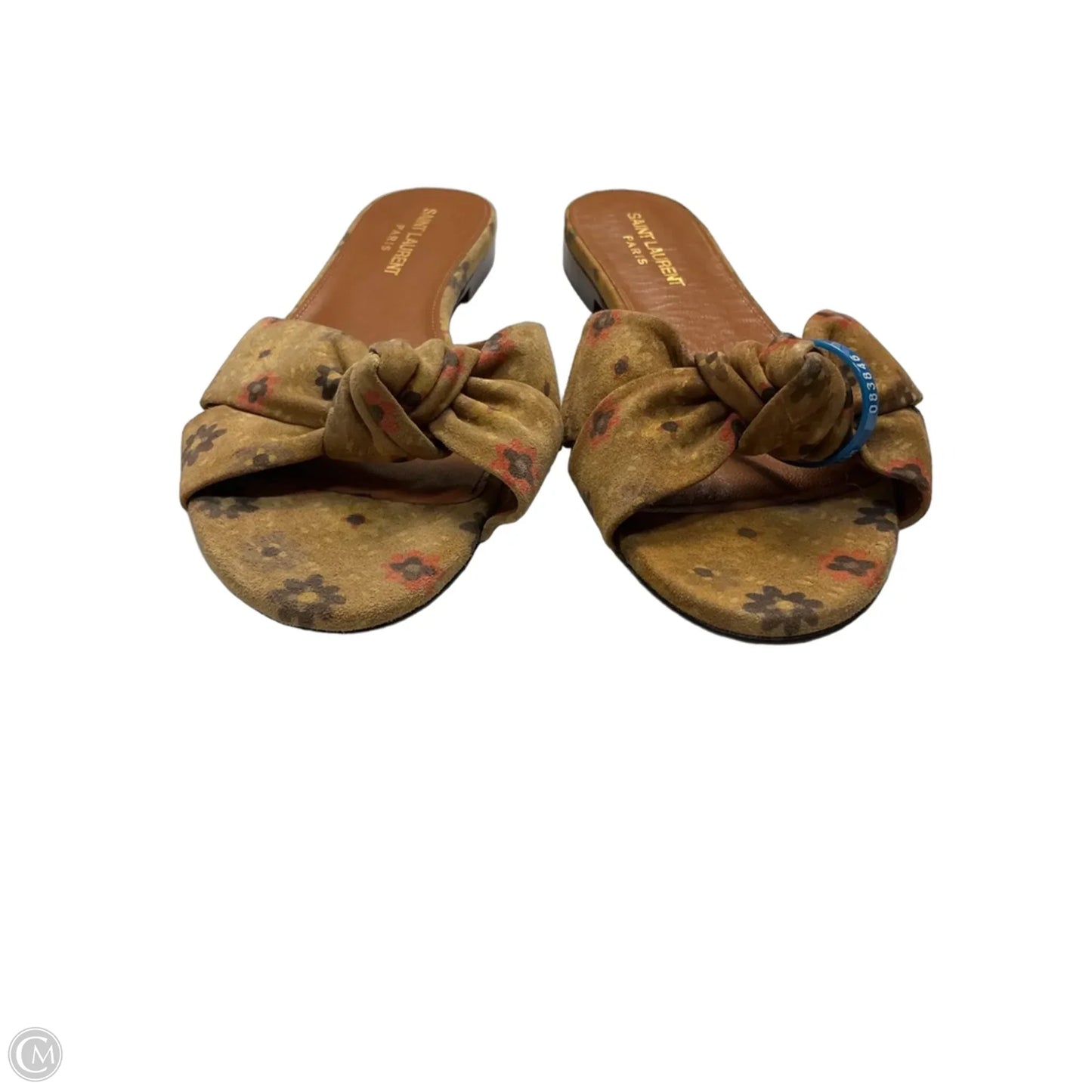 Sandals Luxury Designer By Yves Saint Laurent In Tan & Yellow, Size: 8