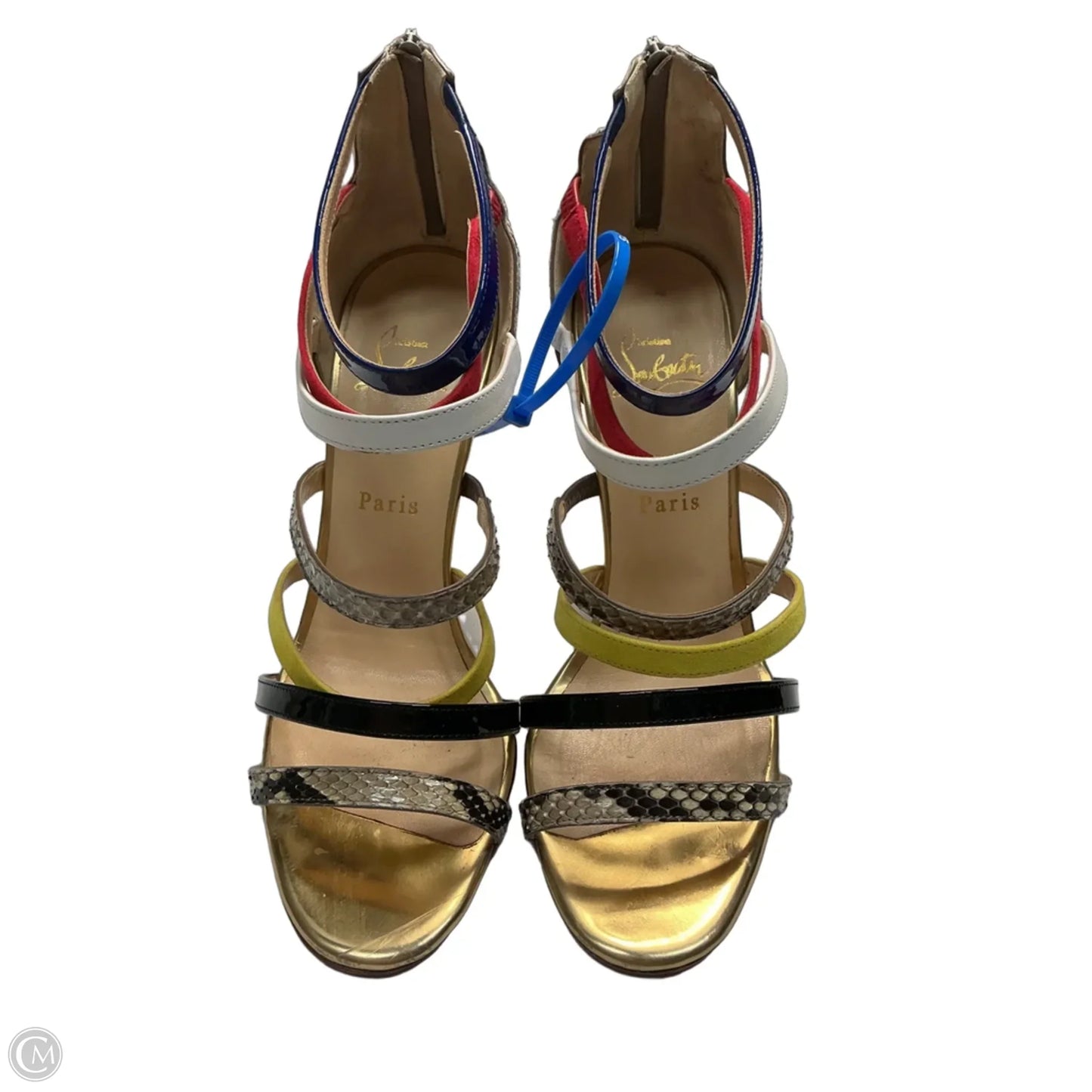 Shoes Luxury Designer By Christian Louboutin In Snakeskin Print, Size: 9
